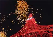  ?? ZHANG XIAOYU / XINHUA ?? Tokyo Tower is lit up in red to celebrate the Chinese Lunar New Year in Japan on Jan 31.