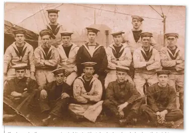  ??  ?? Charles and colleagues wearing ‘whites’ with stoker badges ( see below) on their right arms