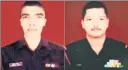  ?? ?? Naik Harendra Singh and JCO Ajay Singh (R)
‘
The presence of ultras in the forest area connecting Poonch and Rajouri was observed two and a half months ago and accordingl­y tactical operations were launched to track them down.
—Vivek Gupta, DIG Police, Rajouri-Poonch range