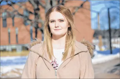  ?? TERRENCE MACEACHERN/THE GUARDIAN ?? Paxton Caseley, a UPEI political science major, recently attended a national meeting with Statistics Canada and Status of Women about sexual violence and sexual victimizat­ion on post-secondary campuses across the country.