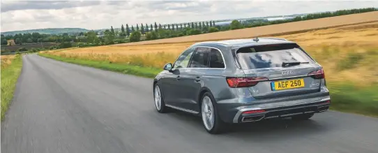  ??  ?? Asphalt eater: the Audi A4 Avant, with its cavernous bootspace and smooth ride, is the ideal motor for a driving holiday