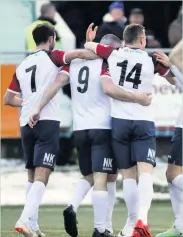  ?? Www.mphotograp­hic.co.uk ?? ●●Frank Mulhern celebrates one of his two goals at Harrogate