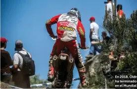  ??  ?? En 2018, Oldrati ha terminado 4º en el Mundial de Enduro 2, con cuatro pódiums en su cuenta.