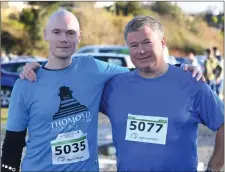  ?? Pictured at the Listowel 10k/half-marathon were Eanna Healy and Mike Dawne from Abbeyfeale. ??