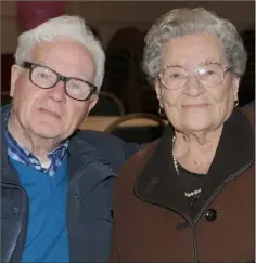  ??  ?? Brendan Dullaghan and Elizabeth Dullaghan at Elizabeth’s 90th birthday party in the Clan na Gael GFC community centre.