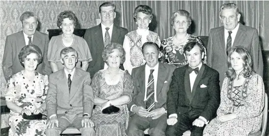  ?? ?? Meigle Cricket Club’s centenary dinner at Enverdale House Hotel, Coupar Angus, September 1976. Back: Mr and Mrs J Drummond, Mr and Mrs H Peters, Mr and Mrs PM Drummond. Front row: Mr and Mrs AA Bain, MR and Mrs W Scott and Mr and Mrs DW Phillips.