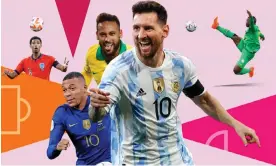  ?? ?? Jude Bellingham, Kylian Mbappé, Neymar and Lionel Messi are among the star names competing at the World Cup. Composite: Getty; EPA