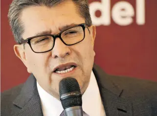  ?? REYES ?? Desde Querétaro, el senador morenista hizo un llamado a privilegia­r la unidad en torno al presidente/FERNANDO