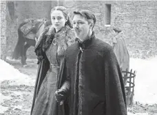  ??  ?? Littlefing­er (Aidan Gillen) advises Sansa (Sophie Turner).