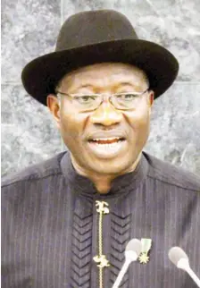  ??  ?? Ex-President Goodluck Jonathan