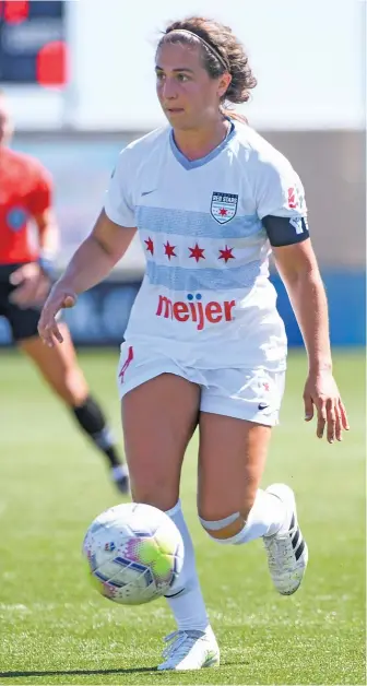  ?? ALEX GOODLETT/GETTY IMAGES ?? Alyssa Mautz played on the Red Stars in 2012 and 2013, the inaugural year of the NWSL.