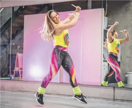  ??  ?? ON THE GO: Jade Purdie runs fitness dance classes at her studio. Picture: JAKE NOWAKOWSKI