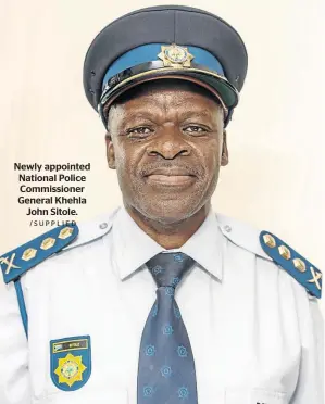  ?? /SUPPLIED ?? Newly appointed National Police Commission­er General Khehla John Sitole.