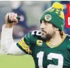  ?? AP ?? Aaron Rodgers tuvo un gran año. Falló en llegar al Super Bowl por causa de Tom Brady. BRADY LO DETUVO