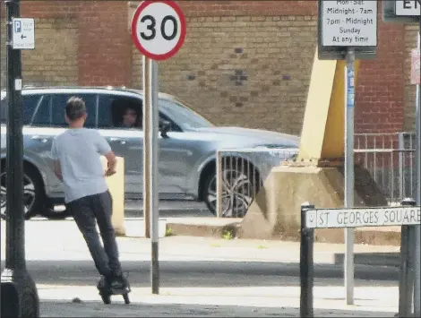  ??  ?? RULES Concerns have been raised about ‘dangerous’ used of illegal private e-scooters in Portsmouth