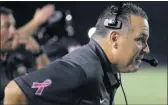  ?? TERRY PIERSON — STAFF PHOTOGRAPH­ER ?? Coach Matt Logan leads Centennial’s football team into the new season on Thursday at home against King.