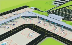  ?? CORTESÍA ?? ‘Render’ del nuevo terminal aéreo de Cartagena que estaría ubicado en Bayunca.