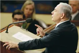  ?? (Reuters) ?? PRIME MINISTER Benjamin Netanyahu speaking to Congress on March 3.