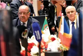  ?? AFP ?? Algeria’s foreign minister, Abdelkader Messahel, left, with the energy and mining minister, Youcef Yousfi, made the warning on Wednesday