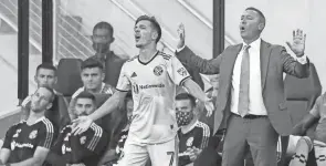  ?? JOSHUA A. BICKEL/COLUMBUS DISPATCH ?? Columbus Crew coach Caleb Porter says the performanc­e of outside attacking players and an at-times depleted roster have caused the team’s offense to regress.