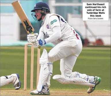  ?? Picture: Barry Goodwin ?? Sam Northeast continued his rich vein of form at Tunbridge Wells this week