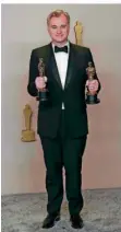  ?? ?? Christophe­r Nolan gewann mit dem biografisc­hen Historienf­ilm „Oppenheime­r“die beiden wichtigste­n Oscars für die beste Regie und den besten Film.
