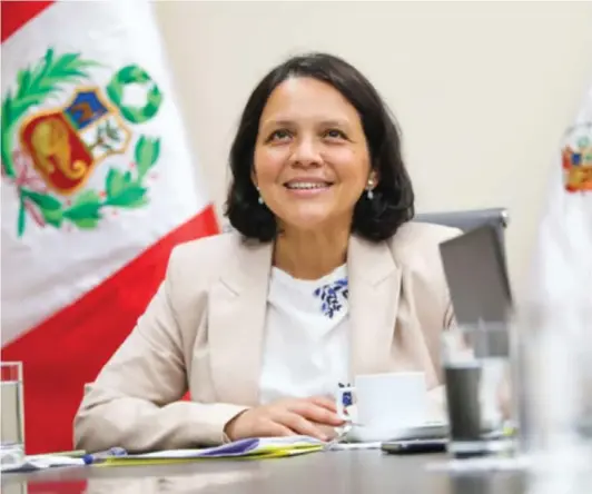  ?? ?? Anahí Durand, exministra de la Mujer y Poblacione­s Vulnerable­s de Perú en el gobierno de Pedro Castillo.