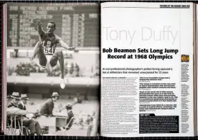  ??  ?? Tony Duffy’s iconic photograph of Bob Beamon’s world-record-breaking long jump