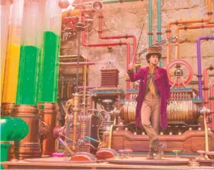  ?? WARNER BROS. PICTURES VIA AP ?? Timothee Chalamet appears in a scene from “Wonka.”