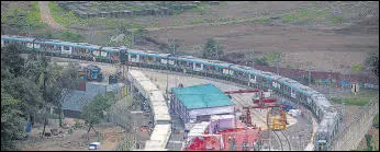  ?? HT PHOTO ?? The Metro-3 trial run was flagged off at Aarey Colony, Goregaon , in August.