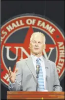  ??  ?? ESPN anchor Kenny Mayne was inducted into the UNLV Athletics Hall of Fame in 2012. Mayne was a quarterbac­k for the football team before an injury cut short his career.