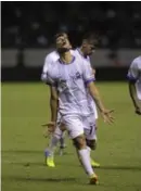  ?? ALBERT MARÍN ?? Gustavo Jiménez celebró así el 3-3 ante Saprissa.