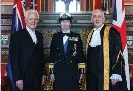  ?? ?? The Princess Royal flanked by the Speakers of the Lords and Commons