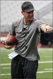  ?? (Democrat-Gazette file photo) ?? Harding Coach Paul Simmons will lead the Bison on Sept. 4 against East Central (Okla.) in the school’s first game since the 2019 season. The Great American Conference did not play football last season because of the coronaviru­s pandemic.