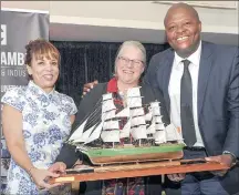  ??  ?? WOMAN POWER: Shona McDonald of Shonaquip is the first woman to win the Exporter of the Year trophy, presented by the ECIC/Cape Chamber of Commerce.