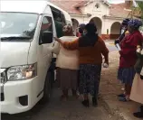  ??  ?? Various local businesses and organisati­ons in Graaff-Reinet assisted to transport the elderly to and from the Midland Hospital for free.