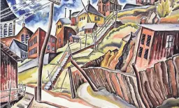  ?? MARCIA WARD/THE IMAGE MAKER DENVER ?? Eve Drewelowe, “Crosses, Central City Colorado, 1940.” Watercolor on paper, 22 x 30 in. Robert G. Lewis Collection. Courtesy of School of Art and Art History, University of Iowa.