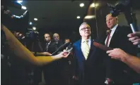  ?? CP PHOTO ?? Public Safety and Emergency Preparedne­ss Minister Ralph Goodale and Minister of Border Security and Organized Crime Reduction Bill Blair arrive to appear as witnesses at a House of Commons standing committee on immigratio­n in Ottawa on Tuesday.