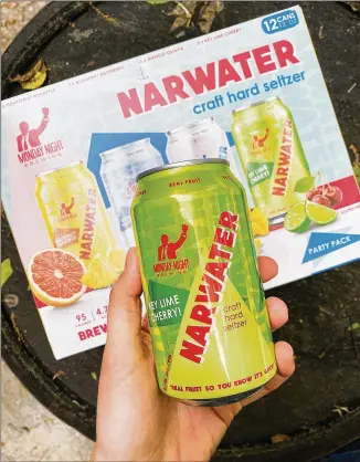  ?? CONTRIBUTE­D BY MONDAY NIGHT BREWING ?? In addition to being made with real ingredient­s, Narwater has 95 calories and 2 grams of sugar (which is naturally occurring in the fruit), is naturally gluten free and just 4.7% alcohol.