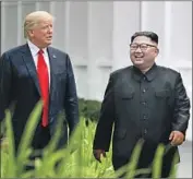  ?? Evan Vucci Associated Press ?? PRESIDENT Trump and North Korean leader Kim Jong Un held their last summit in Singapore.