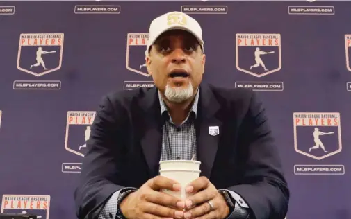  ?? AP ?? Tony Clark, head of the MLB players’ union, said his group would welcome a discussion about the possibilit­y of moving the All-Star Game out of Atlanta.