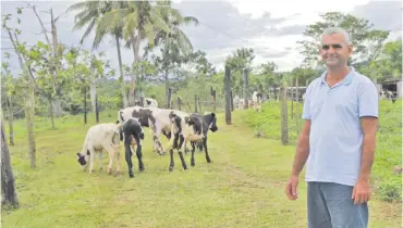 ?? Photo: AZARIA FAREEN ?? Recipient of Government assistance, Shawn Scott, 42, points to the new dairy shed at his farm in Delainavan­ua, Natovi in Tailevu.