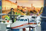  ?? GAO ERQIANG / CHINA DAILY ?? A model plane is displayed at the national booth of the Czech Republic