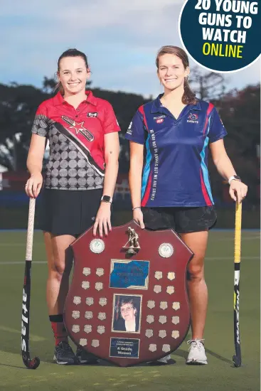  ?? Picture: BRENDAN RADKE ?? RIVALS: Souths' Caitlyn Whipp and Saints' Kayla Devlin will face off in the Cairns Hockey Associatio­n A Grade Women's grand final. See how they line up at cairnspost.com.au/sport.