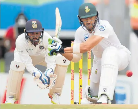  ?? REUTERS/JAMES OATWAY ?? SKIPPER IN ACTION: Faf Du Plessis plays a shot during day four of the second test in Centurion