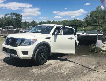  ?? NISSAN ?? Launching a boat into the water with the Nissan Armada.