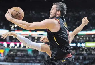  ?? ASSOCIATED PRESS FILE PHOTO ?? Cleveland Cavaliers centre Kevin Love remained in concussion protocol on Wednesday and his status for the NBA finals series opener against the Golden State Warriors is in doubt.