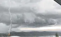  ?? ?? STORMS HIT: Jessica Sawtell captured the lightning and storms from Mount Lofty on Monday.