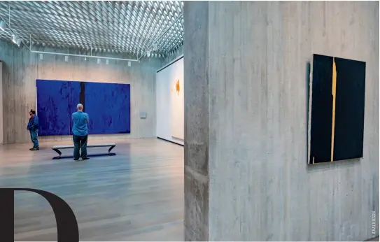  ??  ?? OPENING IMAGE: Bison at The Zapata Ranch are managed as a conservati­on species. ABOVE IMAGE: Large abstract works at Clyfford
Still Museum in Denver. OPPOSITE IMAGE: Sunset at Colorado National Monument.