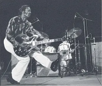  ??  ?? Rock’n’roll legend Chuck Berry died on Saturday at the age of 90.